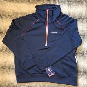 Champion Athletic Navy Zip Pullover Sweatshirt